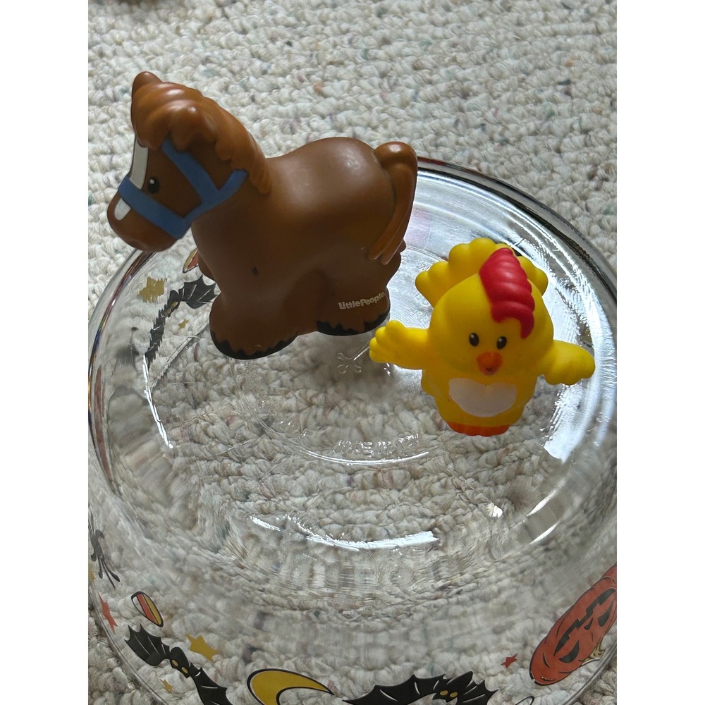 Fisher Price Little People Farm Animals Brown Horse DFN55 and Yellow Chicken Lot
